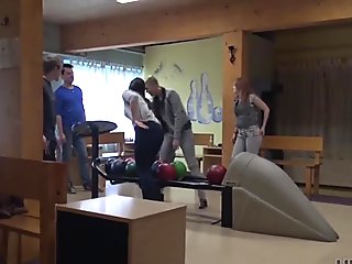 Czech cutie fucked in bowling alley